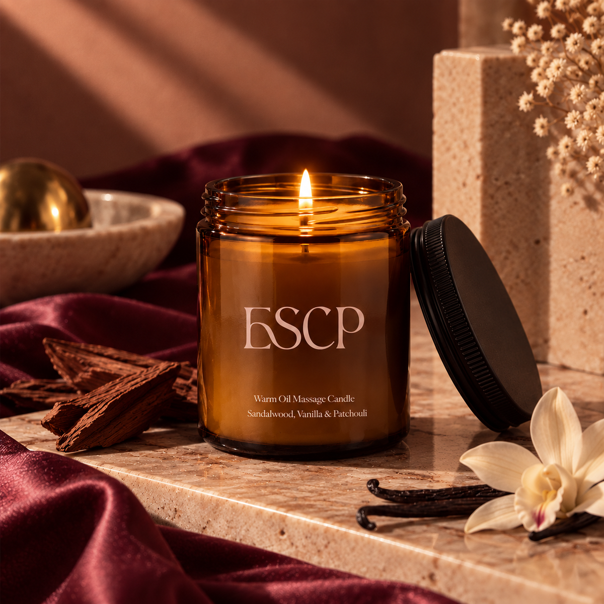 Warm Oil Massage Candle - Sandalwood